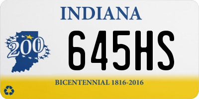 IN license plate 645HS