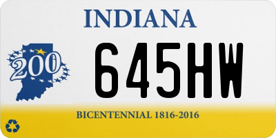 IN license plate 645HW