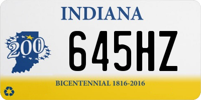 IN license plate 645HZ