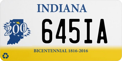 IN license plate 645IA