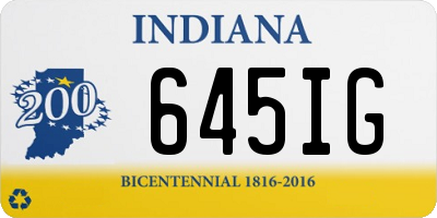 IN license plate 645IG