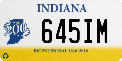 IN license plate 645IM