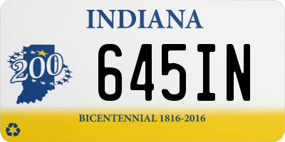 IN license plate 645IN