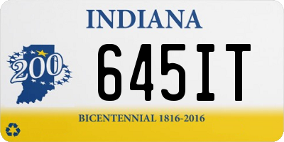 IN license plate 645IT