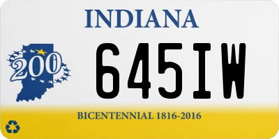 IN license plate 645IW