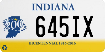 IN license plate 645IX