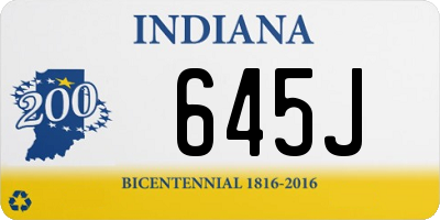 IN license plate 645J