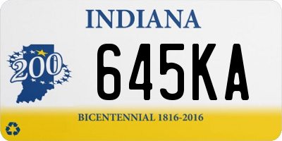 IN license plate 645KA