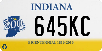 IN license plate 645KC