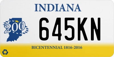 IN license plate 645KN