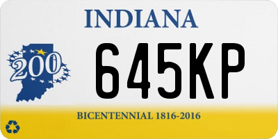 IN license plate 645KP