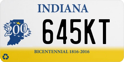 IN license plate 645KT