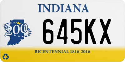 IN license plate 645KX