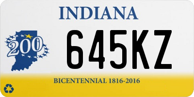 IN license plate 645KZ