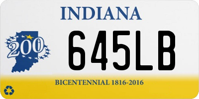 IN license plate 645LB