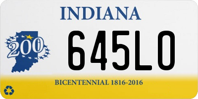 IN license plate 645LO