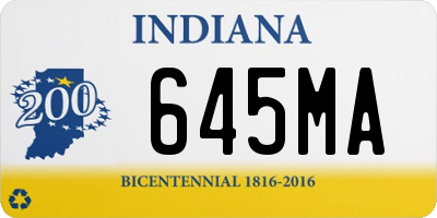 IN license plate 645MA