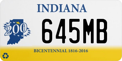 IN license plate 645MB