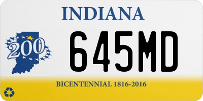 IN license plate 645MD