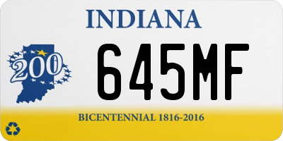 IN license plate 645MF