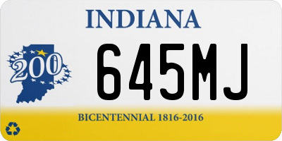 IN license plate 645MJ