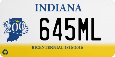 IN license plate 645ML