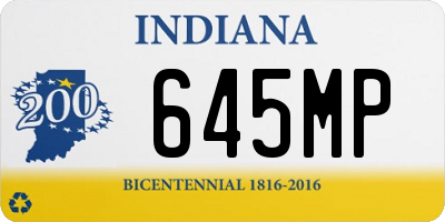 IN license plate 645MP