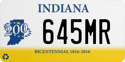 IN license plate 645MR
