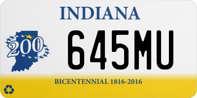 IN license plate 645MU