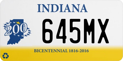 IN license plate 645MX