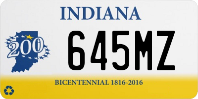 IN license plate 645MZ