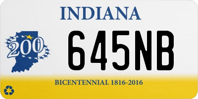 IN license plate 645NB