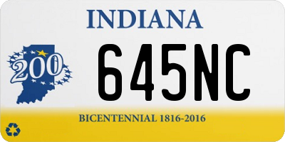 IN license plate 645NC