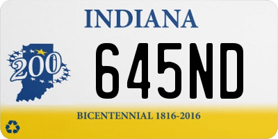 IN license plate 645ND