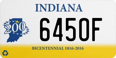 IN license plate 645OF