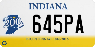 IN license plate 645PA