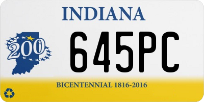 IN license plate 645PC