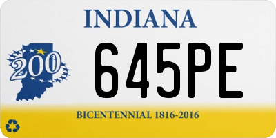 IN license plate 645PE