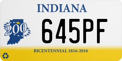 IN license plate 645PF