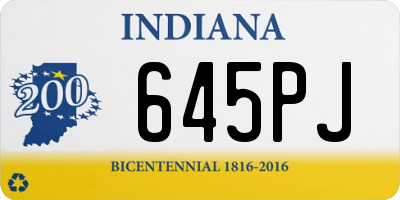 IN license plate 645PJ