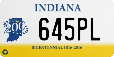 IN license plate 645PL