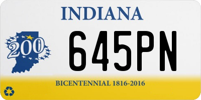 IN license plate 645PN