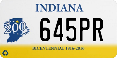 IN license plate 645PR