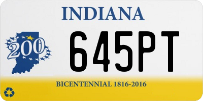 IN license plate 645PT