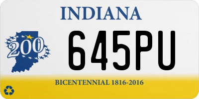 IN license plate 645PU