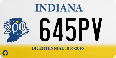 IN license plate 645PV