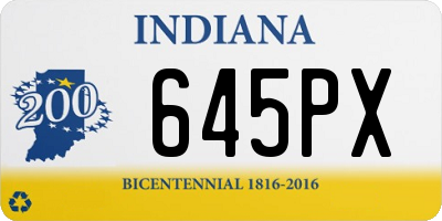 IN license plate 645PX