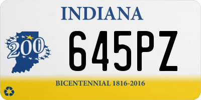 IN license plate 645PZ