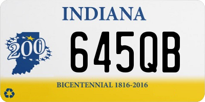 IN license plate 645QB