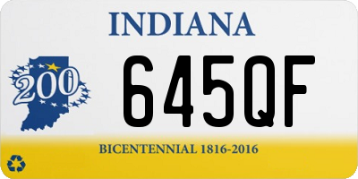 IN license plate 645QF